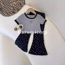 セットアップ キッズ ベビー服 女の子 tシャツ ボーダーロングパンツ おしゃれ 可愛い 子供服 夏 上下セット トップス ボトムス ジュニア 赤ちゃん ガウチ...