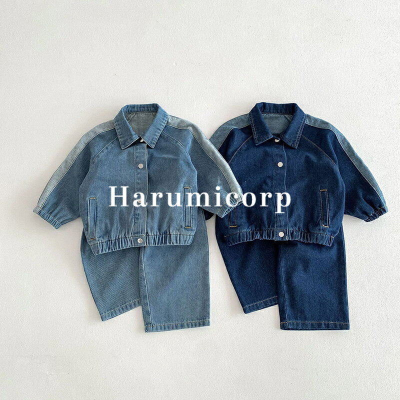 セットアップ キッズ ベビー服 男の子 女の子双子 カジュアルデニムのコート長袖 綿 デニムパンツ 子供服 上下セット ジュニア 赤ちゃん 秋服春秋冬 おしゃれ...