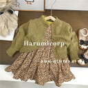 セットアップ 子供 ワンピース キッズ カーディガン 女の子 子供服 長袖ワンピース 花柄 トップス カットソー ベビー服 上下セット 卒園式 ピアノ 発表会 ...