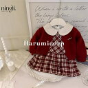 セットアップ キッズ ベビー服 女の子 カーディガン スカート レッド 子供服 上下セット トップス 長袖 ニット セーター カットソー ジュニア 赤ちゃん お...