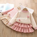 セットアップ キッズ ベビー服 女の子 カーディガン スカート 子供服 上下セット トップス 長袖 ニット セーター カットソー ジュニア 赤ちゃん おしゃれ 可愛い 90cm 100cm 110cm 120cm 130cm 春服 秋物 冬入学 入園 誕生日 プレゼント 幼稚園 小学生 お出かけ