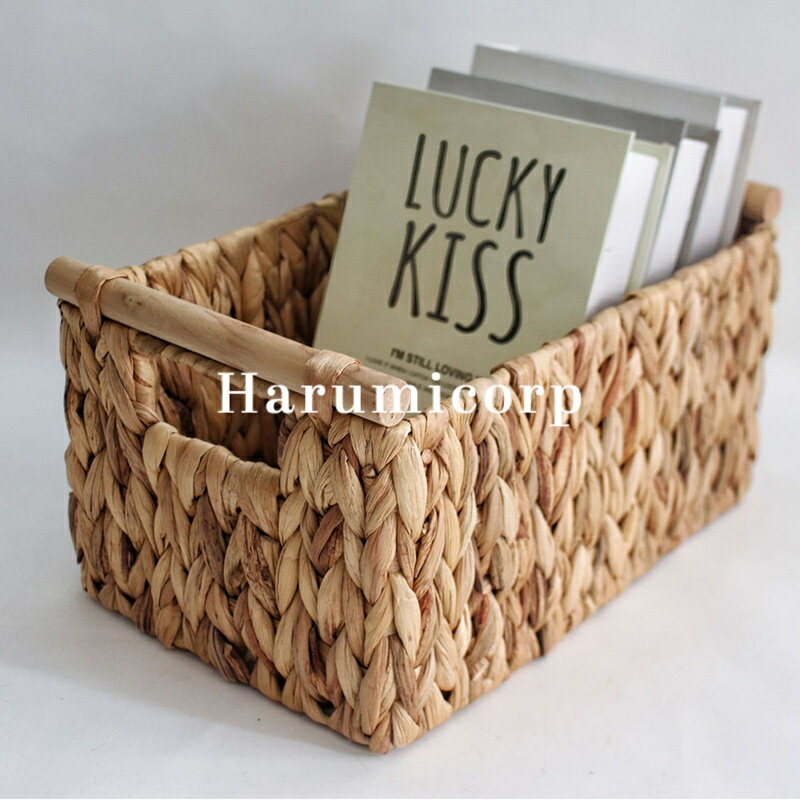 わら編み デスクトップ収納ボックス 北欧雑貨 収納ケース わら編み卓上収納 藤編 小物入れ 多機能雑貨 ..
