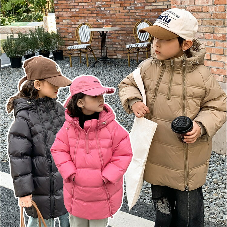 子供服 女の子 男の子 ダウンコート ダウンジャケット ロング フード付き 通学 キッズ服 防寒 秋冬 ジュニア アウター キッズジャケット 110cm-160...