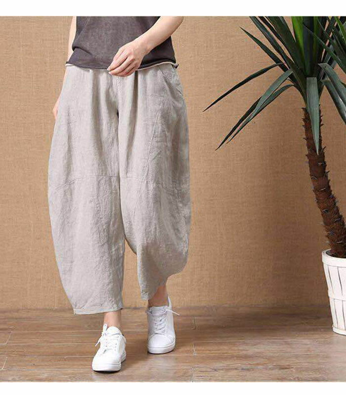 バルーンパンツ パンツ コットン レディース ズボン ウェストゴム 美脚 ポケット付...