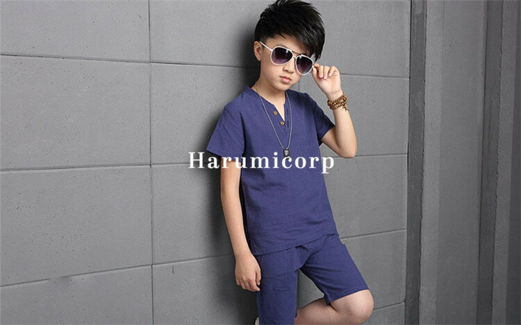 子供服 セットアップ キッズ 韓国子供服 男の子 夏 シャツ tシャツ 半袖 綿麻 ハーフパンツ 半ズボン おしゃれ 可愛い こども服 ジュニア ベビー服 パンツセット ショートパンツ トップス ボトムス 学生 通学 薄手 涼しい シンプル カジュアル 新品 160 150 140 130 120