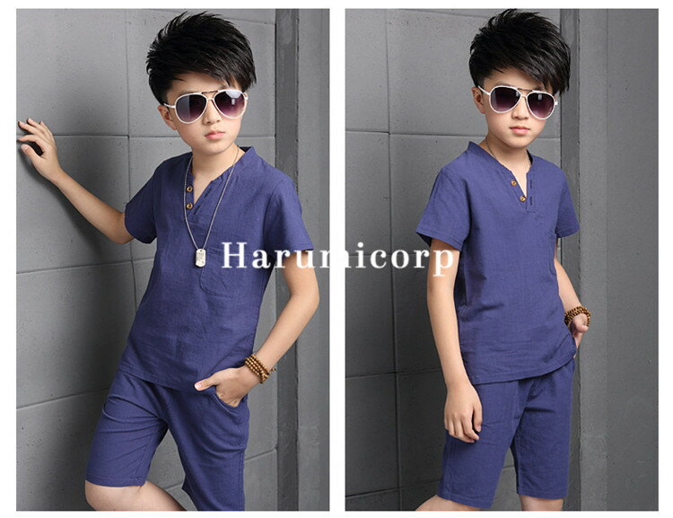 子供服 セットアップ キッズ 韓国子供服 男の子 夏 シャツ tシャツ 半袖 綿麻 ハーフパンツ 半ズボン おしゃれ 可愛い こども服 ジュニア ベビー服 パンツセット ショートパンツ トップス ボトムス 学生 通学 薄手 涼しい シンプル カジュアル 新品 160 150 140 130 120