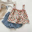 【クーポンで1,791円】子供服 セットアップ キッズ 女の子 韓国子供服 夏服 tシャツ キャミソール 花柄 ハーフパンツ 半ズボン おしゃれ 可愛い こども服 ベビー服 パンツセット トップス ボトムス 幼稚園 通園 通学 薄手 涼しい シンプル カジュアル お出かけ 130 120 110