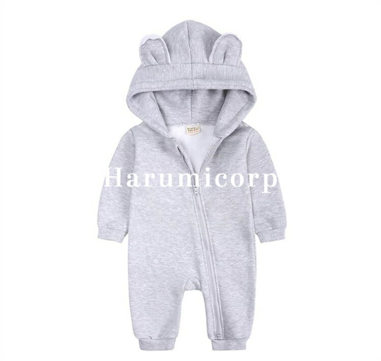 ロンパース 男の子 女の子 ベビー 長袖 前開き カバーオール フード付き 厚手 肌着 ベビー服 新生児 赤ちゃん おしゃれ 可愛い 子供服 出産祝い プレゼント ギフト 女児 男児 出産準備 退院 内祝い 撮影用 パーティー 誕生日 春 秋 冬 59cm 66cm 73cm 80cm 90cm 2