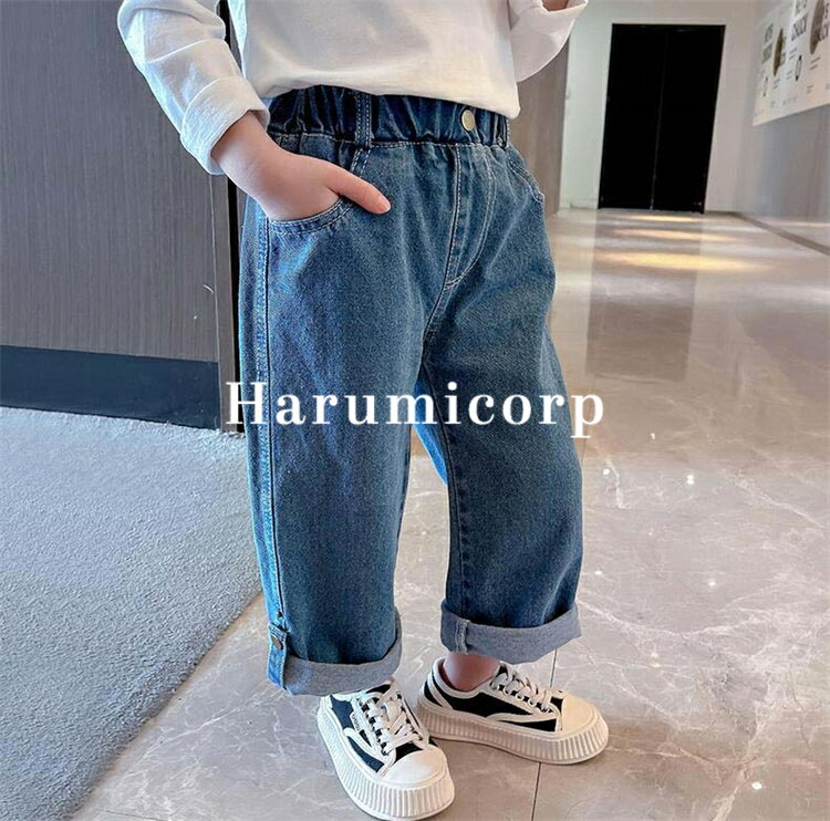 デニムパンツ キッズ 子供服 女の子 ロングパンツ 春 秋 ジーンズ 長ズボン おしゃれ 可愛い 韓国子ども服 ベビー服 ボトムス カジュアルパンツ シンプル 誕生日 プレゼント 通園 通学 130cm 120 110 100 90