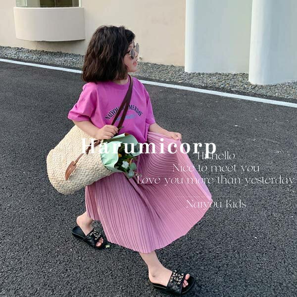 楽天harumicorp楽天市場店韓国子供服 セットアップ 女の子 夏服 tシャツ キッズ 半袖 ロングスカート おしゃれ 可愛い こども服 トップス ベビー服 入学 入園 幼稚園 シンプル 誕生日 プレゼント 150cm 140 130 120 110 100