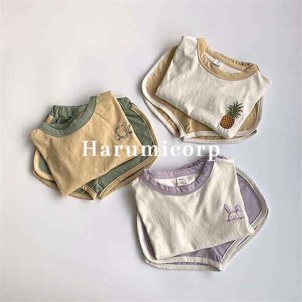 楽天harumicorp楽天市場店ベビー服 セットアップ 女の子 男の子 ジャージ 上下セット キッズ 子供服 tシャツ 半袖 ショートパンツ おしゃれ 可愛い 赤ちゃん 新生児 ルームウェア 部屋着 春 夏 パジャマ 誕生日 出産お祝い プレゼント 入園 入学 保育園 幼稚園 お出かけ 66 73 80 90 100cm