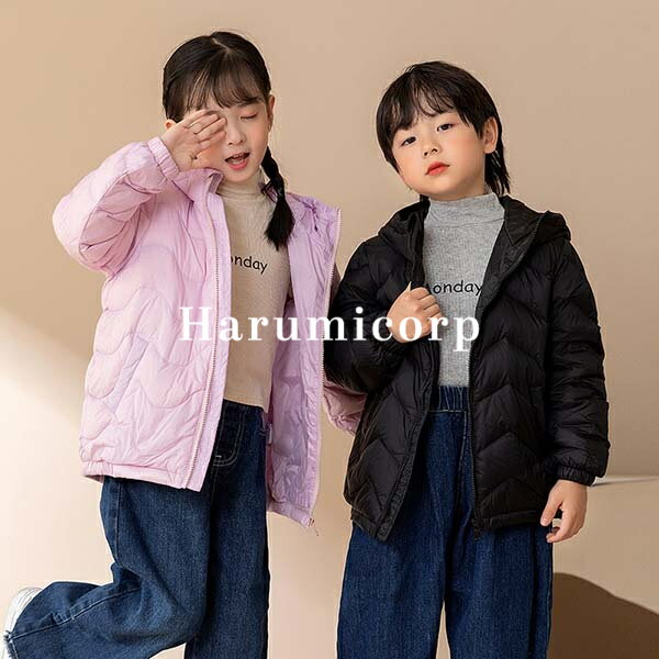 Down - ダウンコート キッズ アウター 子供服 女の子 男の子 ダウンジャケット フード付き ジュニア ベビー服 パーカー ジャンパー おしゃれ 可愛い 秋冬 防寒 暖かい トップス 上着 軽量 厚手 入学 入園 幼稚園 中学生 誕生日 プレゼント 170 160 150 140 130 120 110cm
