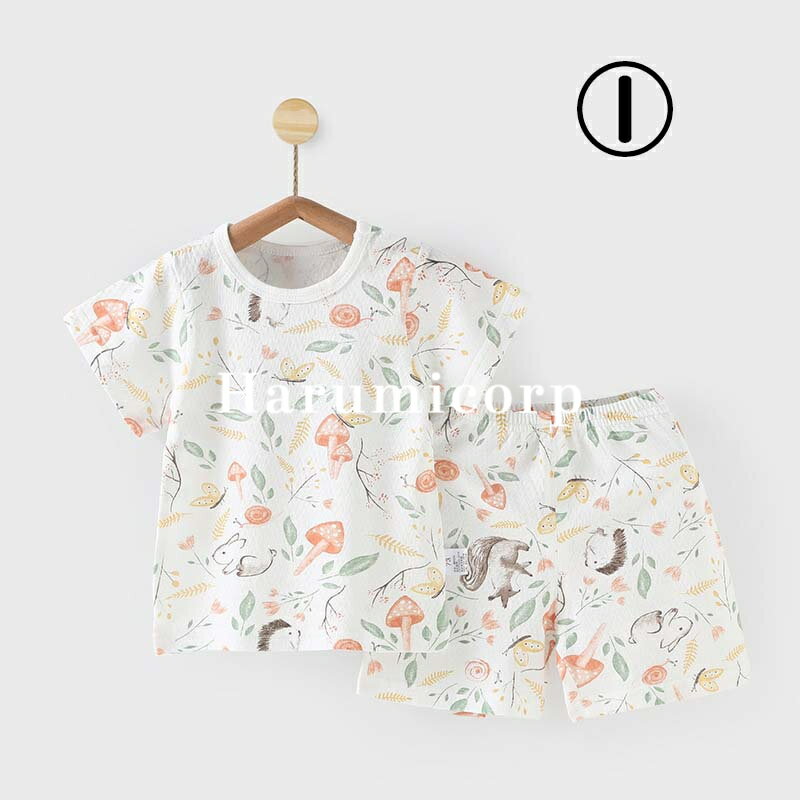 ベビー服 セットアップ キッズ 綿 ルームウェア 上下セット 春 夏 新生児 赤ちゃん 子供服 女の子 男の子 部屋着 パジャマ トップス 半袖 ハーフパンツ おしゃれ 可愛い 入園 保育園 幼稚園 73 80 90 100 110cm 誕生日 出産お祝い プレゼント 出産準備 お出かけ 送料無料 3