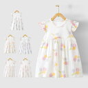 ベビー服 ワンピース キッズ 綿 子供服 女の子 花柄ワンピース 夏 フレアワンピース 赤ちゃん 子ども服 女児 おしゃれ かわいい 結婚式 七五三 入学 入園 保育園 幼稚園 誕生日 プレゼント お姫様 ナチュラル お出かけ 73cm 80cm 90cm 100cm