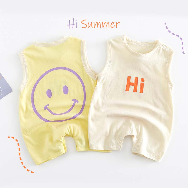 ロンパース カバーオール ノースリーブ 新生児 赤ちゃん ベビー服 男の子 女の子 ユニ 子供服 夏服 お..