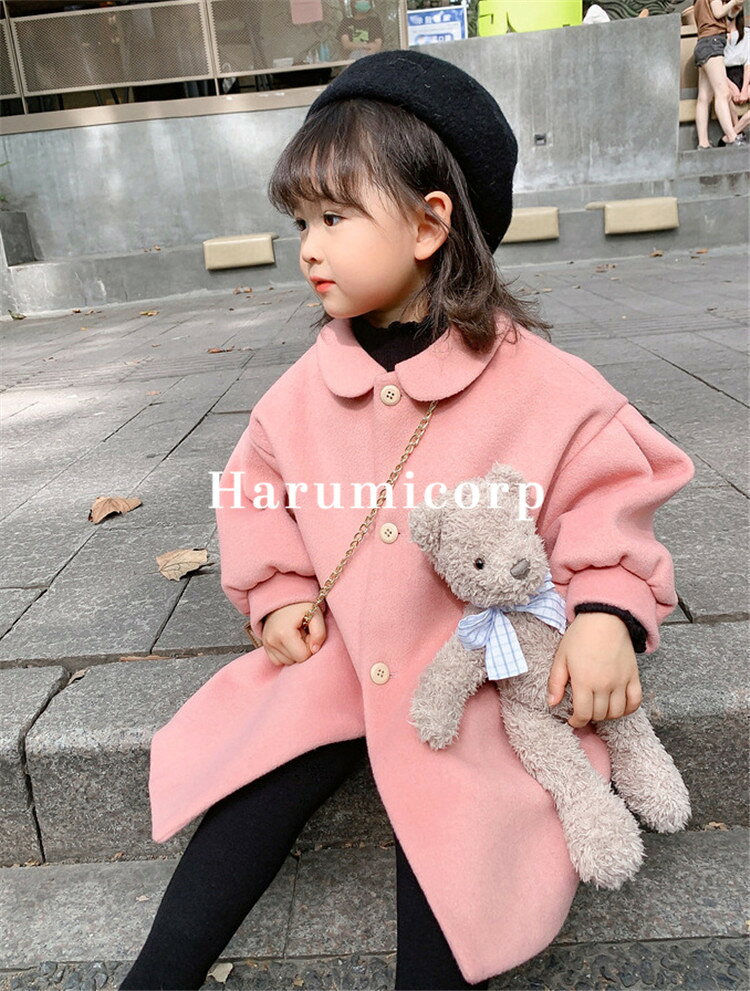 ロングコート キッズ 子供服 女の子 秋冬 アウター トレンチコート チュニック ジ...