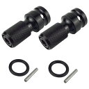 ソケットアダプター 1/2’’四角-1/4’’六角軸ソケットアダ 2本セット ソケットアダプター 急速に転換 スライドロック式 差込角変換アダプター インパクト...