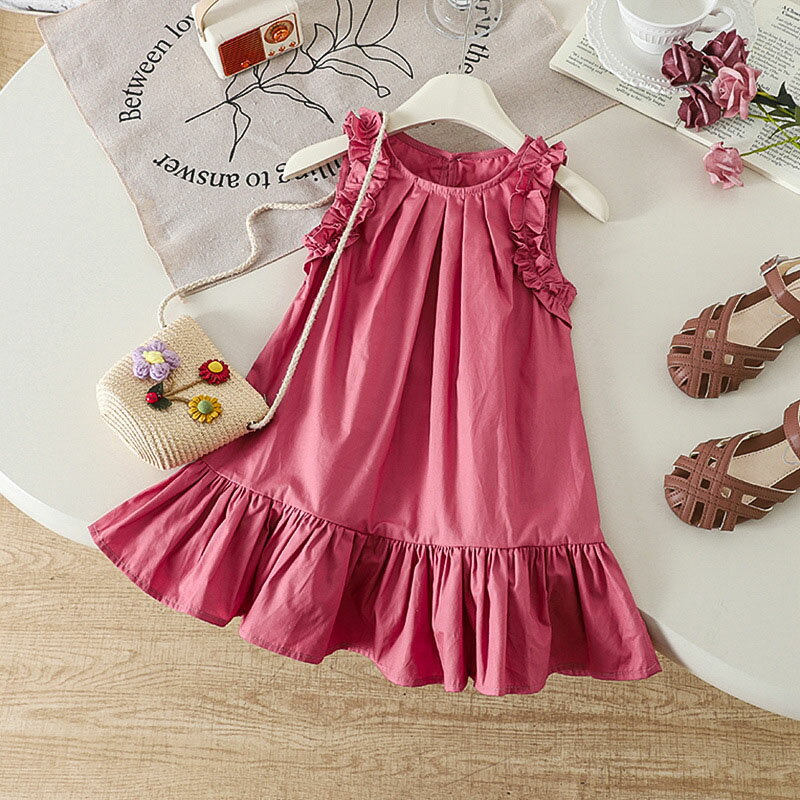 ワンピース キッズ ベビー 無地 子供服 ワンピース 女の子 春 夏 子ども服 ロングワンピース ジュニア 赤ちゃん ベビー服 おしゃれ 可愛い 誕生日 プレゼント 入学 入園 幼稚園 小学生 ナチュラル お出かけ 90cm 100cm 110cm 120cm 130cmのサムネイル