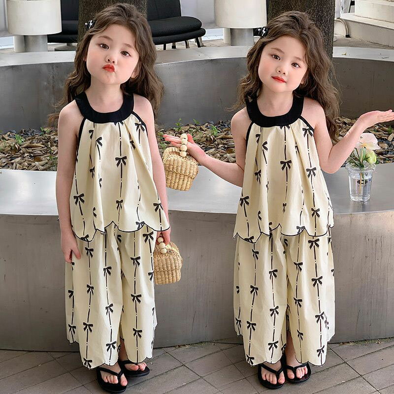 ペプラムブラウス ガウチョパンツ ガールズセットアップ キッズ服 子供 子ども こども 女の子 女児 ベビー服 ジュニア 赤ちゃん 90cm 100cm 110cm 120cm 130cm 140cm 春 夏 プチプラ おしゃれ お揃い シンプル カジュアル お出かけ おめかし ガーリー