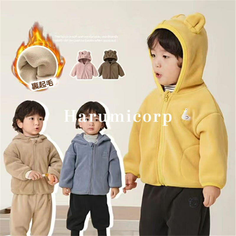 ボア ジャケット キッズ ベビー アウター ボアアウター ベビー服 パーカー トップス 長袖 ふわふわ 着..