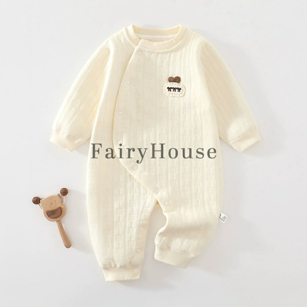 ロンパース 長袖 キルト ロンパース 前開き カバーオール キッズ ルームウェア 女の子 男の子 中綿 部屋着 防寒 あたたかい パジャマ お昼寝 子供服 新生児 赤ちゃん 下着 可愛い 出産祝い ギフト 退院着 お宮参り 百日祝 お食い初め 初節句 パーティ 66 73 80 90cm