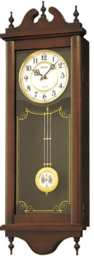 【名入れ　文字入れ無料】SEIKO CLOCK (セイコー クロック) クラシック木枠長尺振り子掛時計／掛け時計(茶) RQ309A〈時計〉