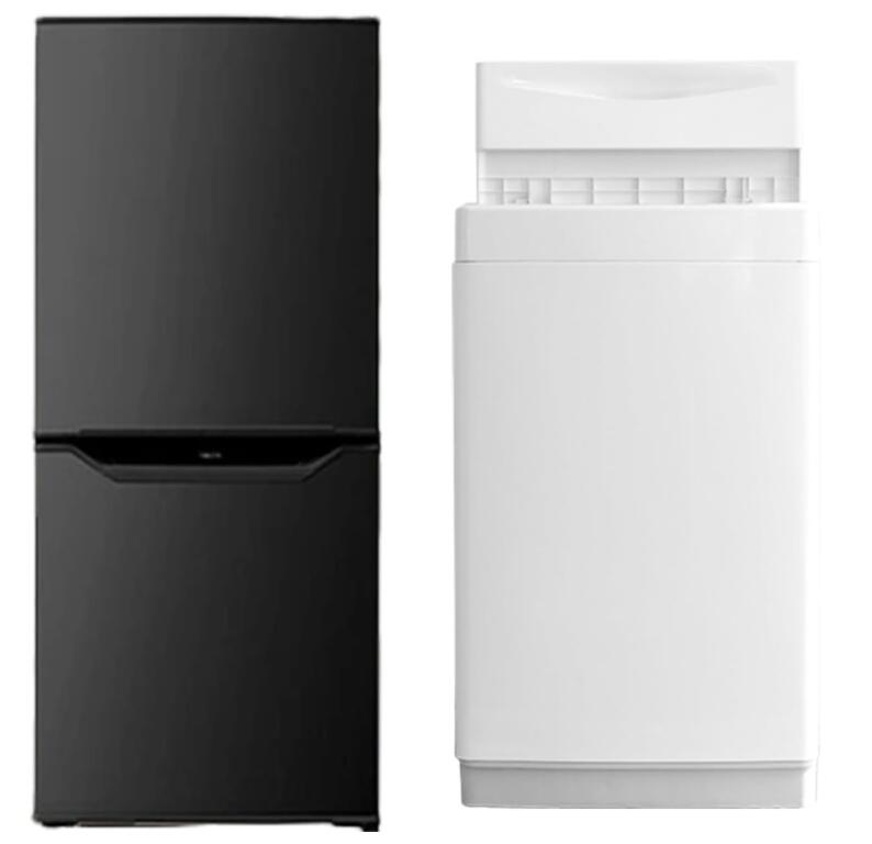 [山善] 【新生活家電2点セット】 家電セット 冷蔵庫106L 洗濯機6kg ブラック 一人暮らし