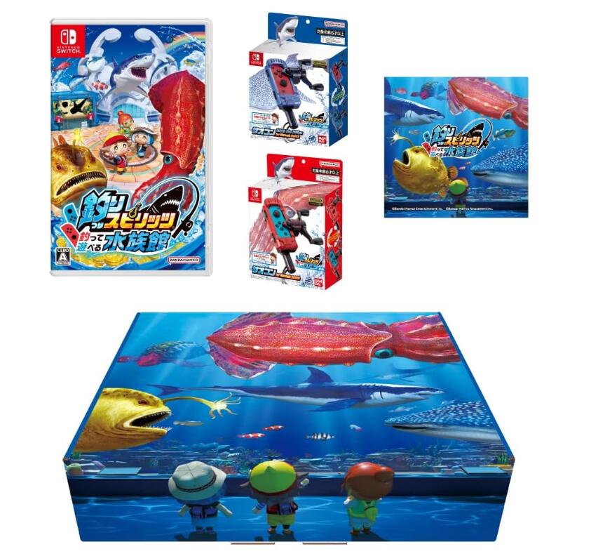 新品【釣りスピオリジナルデザインギフトBOX】釣りスピリッツ 釣って遊べる水族館 -Switch +【任天堂ライセンス商品】釣りスピリッツ 釣って遊べる水族館専...