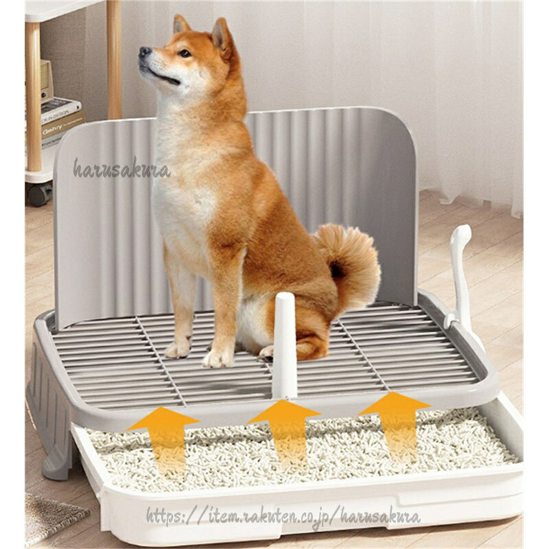 Rakuten - 犬 トイレトレー トイレ ワイド 保護掃除が簡単 ペットトイレ トレーニングトイレ メッシュトレ メッシュトレー 犬トイレトレー 柱付き 訓練しやすい しつけ ステップ 飛び跳ね防止