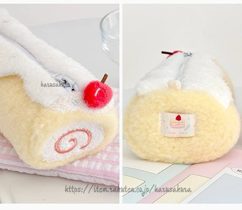 スイスロール型 ペンケース ロールケーキ 筆箱 ぬいぐるみ ペンポーチ 文具収納ポーチ もふもふ ぬいぐるみペンケース ポーチ ぬいぐるみ収納ポーチ 収納ポーチ 文房具収納袋 harusakura-10058012 HARUSAKURA楽天市場店 サンプル画像2