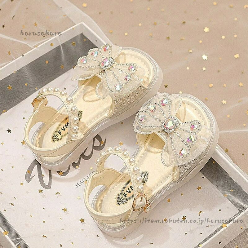 サンダル パンプスヒール プリンセス ドレス 入園式 卒園式 発表会 子供 ガールズ ...
