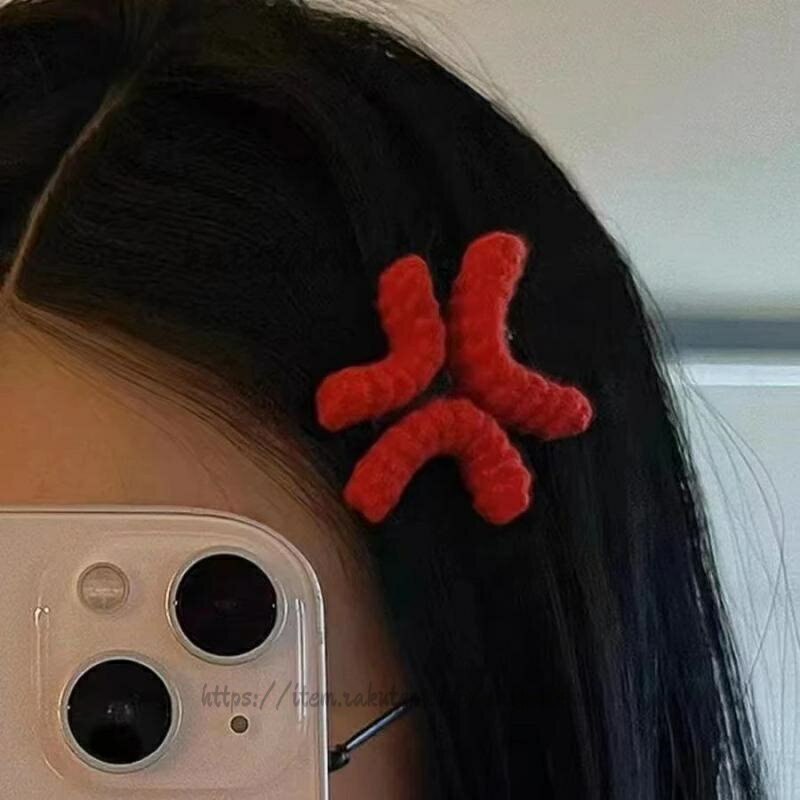 ヘアクリップ 怒り顔 かわいい おもしろ 鴨嘴型 フック 編み物用 髪留め 一字側 サイドピン 通勤女性用 ユニーク 日常使い ヘアピン アクセサリー