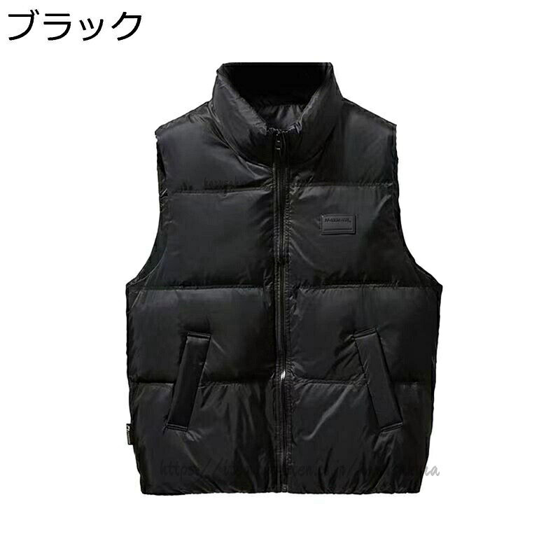Vests - メンズベスト ダウンベスト 大きいサイズ 冬用ベスト カジュアル 保温 厚手 秋冬 防寒 立ち襟 レトロ あたたかい チョッキ アウトドア スポーツ 冬物