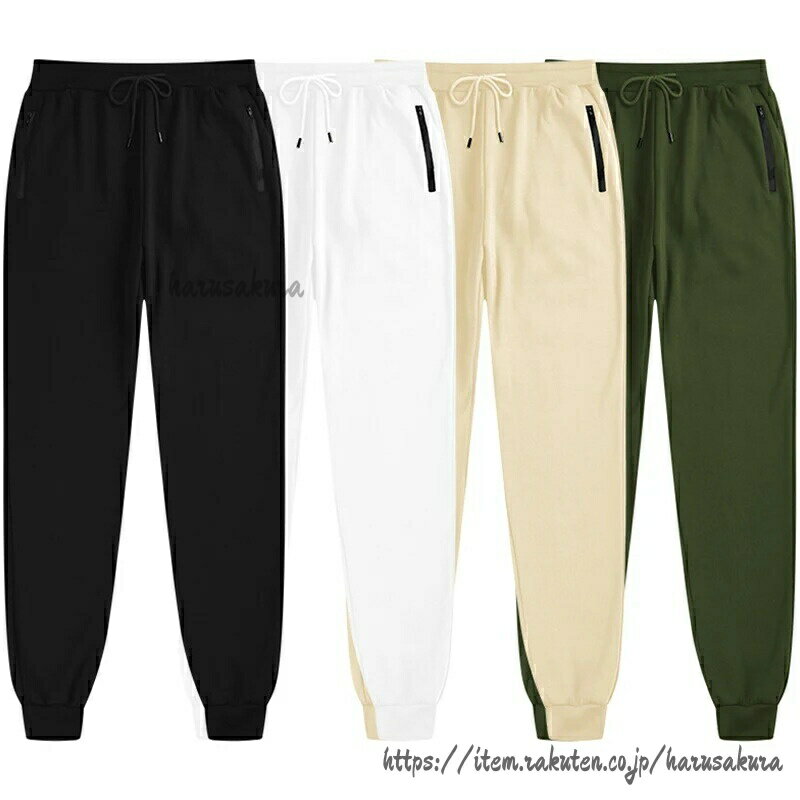 Men'S Wear - メンズ 新しいスウェットパンツ サイドジッパーポケット付き 伸縮性ウエスト ジョガー トラックパンツ スポーツ ジムでの使用に最適 フィットネス カジュアル