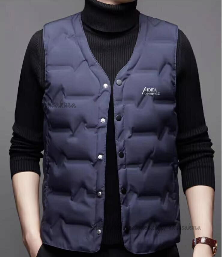 Vests - ダウンベスト メンズ ジレ ビジネスベスト 秋冬 暖かい 保温 ふわふわ インナーダウン アウター コーデ 軽量 薄手 紳士用 大人カジュアル プレゼ 父の日 アウトドアおしゃれ 部屋着