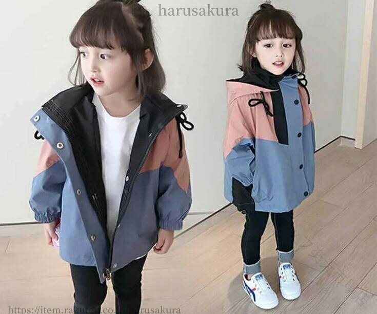 乐天商城 - 韓国風 子供服 キッズ ジュニア 秋冬服 ロングコート トレンチコート 中綿入りコート 防寒 アウター ジャケット トップス オシャレ カジュアル 可愛い 女の子 男の子 ブル 90-140cm 通学