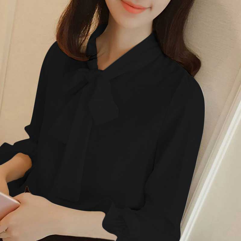 HARUSAKURA楽天市場店の演奏会 コーラス ブラウス フォーマル 第九 合唱衣装 入学式 MからXLサイズ ボータイ 黒 白 かぶりタイプ｜アングル2