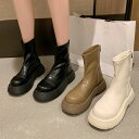 ブーツ 厚底 裏起毛 レディース ショートブーツ 冬 裏ボアブーツ 美足 ワークブーツ ブーティー 春 秋 ラウンドトゥ 厚底ブーツ おしゃれ 冬ブーツ ブーティ 通勤 ブラック ベージュ