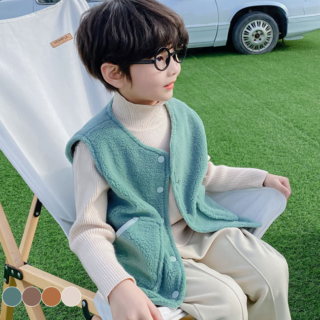 Rakuten - ベスト キッズ 両面 ベスト リバーシブル ベスト コーデュロイ フリース 子供 子ども服 秋冬 男の子 女の子 ボア付き アウター 裏起毛 ジュニア ベスト 前開き トップス チョッキ 防寒 暖かい カジュアル おしゃれ 冬物 新作