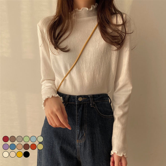 Long-Sleeved Knit - ニットセーター レディース インナー 薄手 秋冬 セーター ニット 女性用 プルオーバー 長袖 セーター フレア 無地 トップス シンプル カジュアル オシャレ 上着 新作