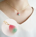 グリーン & レッド カラー ネックレス クリスマス ギフト 女性 プレゼント しずく 天然石 レッド グリーン シンプル 上品 エレガント ジュエリー