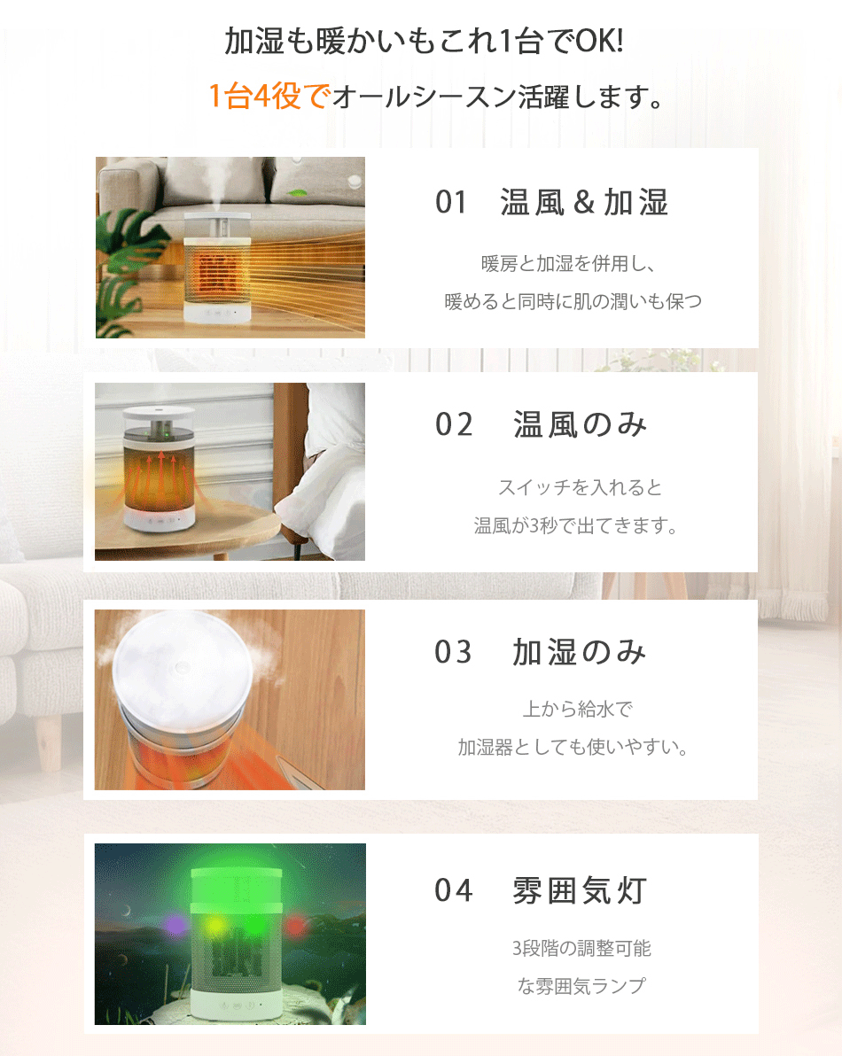 【限定価格＆当日発送】セラミックヒーター 電気ストーブ 小型 3in1 電気ヒーター ...