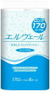 ［事業者限定 5ケース以上注文特別価格］エルヴェール　トイレット　トイレットペーパー　袋包装　シングル　170m 8袋×6ロール 1