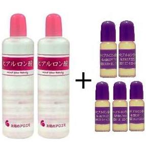 太陽のアロエ社 ヒアルロン酸 (80ml×2個)＋(10ml×5個) セットスキンケア ヘアケア ボディケア リップケア 微生物発酵 基礎化粧品 保湿 美容液 乾燥くすみ プルプル肌 プレゼント 手作り化粧品 保湿 乾燥 唇 おでこ こめかみ 目の下 濃厚 涙袋 まぶた 顔 眉間 日本製