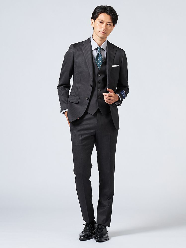 メンズスーツ【ビジネスウェア専門店の品質】2釦3P S＆MBLUE3Pスーツラッシャーミルズ C．グレー 秋冬 A4 A5 A6 A7 AB4 AB5 AB6 AB7 はるやま フレッシャーズ ファーストスーツ 初めてのスーツ 送料無料