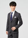 メンズスーツ【ビジネスウェア専門店の品質】【夏のビジネスに】 2釦2P ネロ2Pサッカー素材ワンタック上下ウォッシャブル C.グレー 春夏 A4 A5 A6 A...