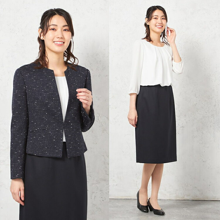 【10%OFFクーポン:11月20日20時〜30日23:59まで】レディースフォーマル【専門店品質】 SOFFICE セレモニースーツ 2点セット ネービー 7...