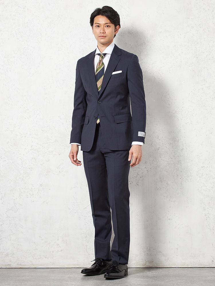 【クーポン配信中！】メンズスーツ【ビジネスウェア専門店の品質】【夏のビジネスに】 2釦2P リッケンバッカー2PライトフィールREDA ネービー 春夏 A4 A5 A6 A7 AB4 AB5 AB6 AB7 Y4 Y5 Y6 Y7 はるやま 送料無料