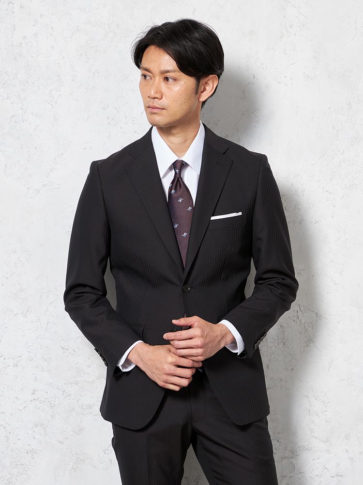 メンズスーツ【ビジネスウェア専門店の品質】【夏のビジネスに】 2釦2P S&M BLUE LABEL 2P ジョンフォスター ブラック A4 A5 A6 A7 AB4 AB5 AB6 AB7 Y4 Y5 Y6 Y7 ウール 春夏 送料無料