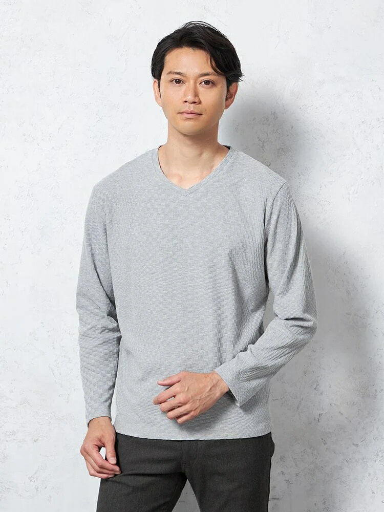 【10%OFFクーポン:11月20日20時〜30日23:59まで】メンズカジュアルインナー ニット長袖Vネック RUCKENBACCHAR VネックロンTシャツ...